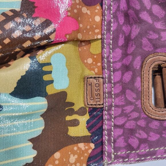 Fossil Multicolor Tree Nature Print Coated Canvas Tote Shoulder Bag - Picture 3 of 12